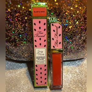 BNIB! Too Faced Juicy Fruits Watermelon Candy Finish Lip Gloss in Bump & Rind 🍉